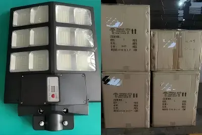 6 kompleta uzoraka solarnih uličnih svjetala od 30W od ABS-a je poslano u Benin